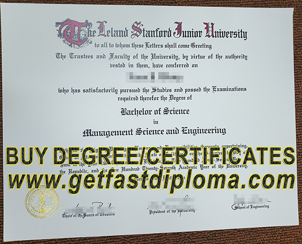 Leland Stanford junior University degree  sample