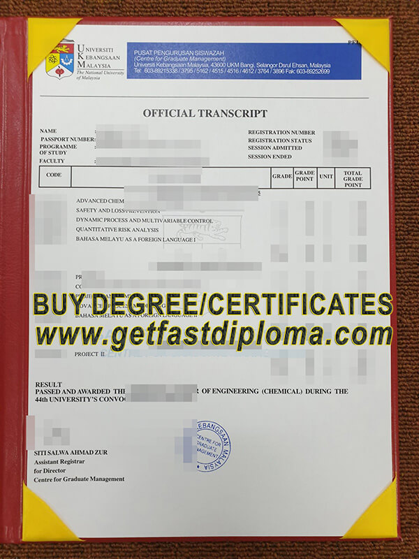 National University of Malaysia transcript sample