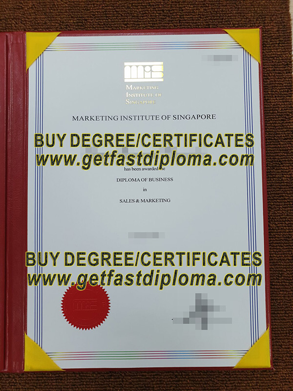 Singapore Marketing Academy degree sample