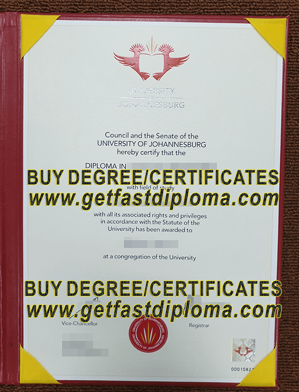 University of Johannesburg diploma sample