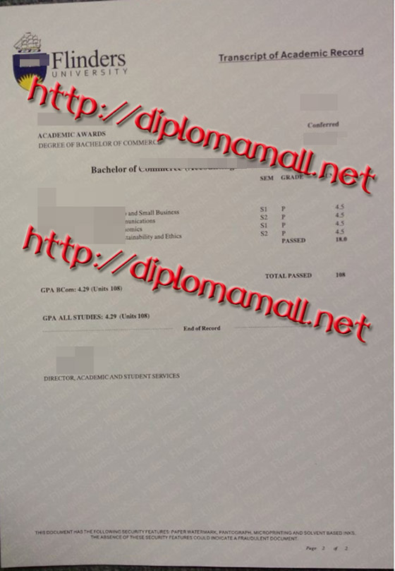 Flinders University Transcript