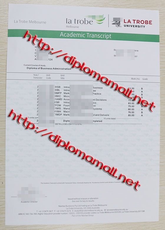 transcript from University of La trobe