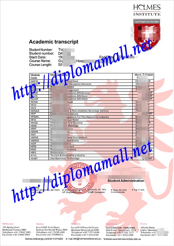 transcript from Holmes Institute 