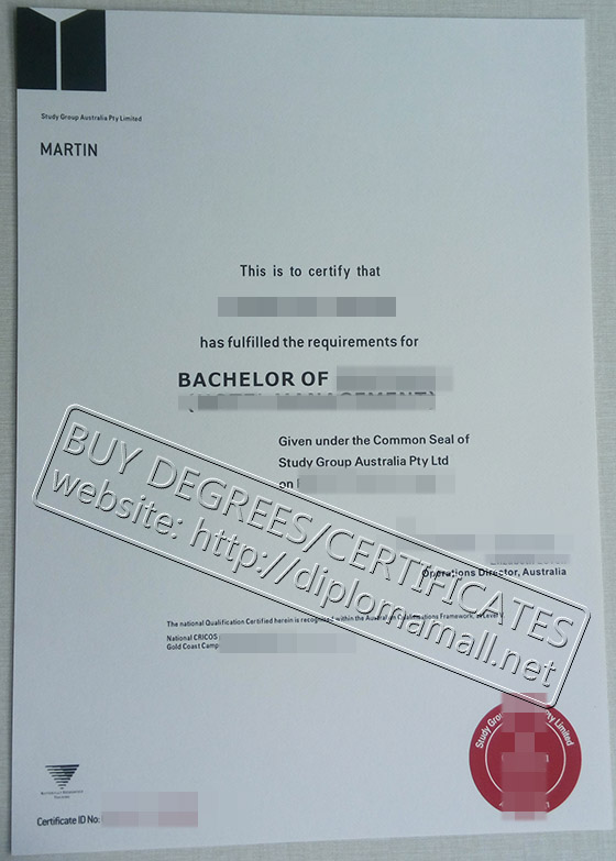 Study Group Australia certificate Study Group Australia certificate