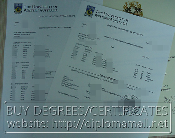 University of Western Australia transcript University of Western Australia transcript