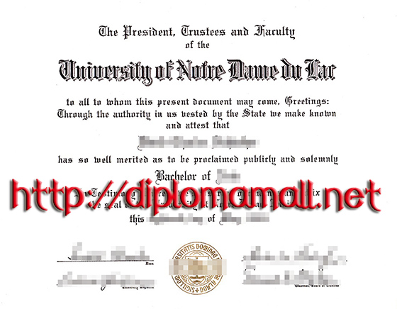 University of Notre Dame diploma University of Notre Dame diploma