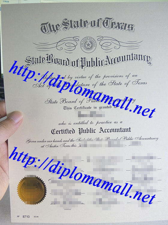 Texas certified public accountant (CPA) certificate Texas certified public accountant (CPA) certificate