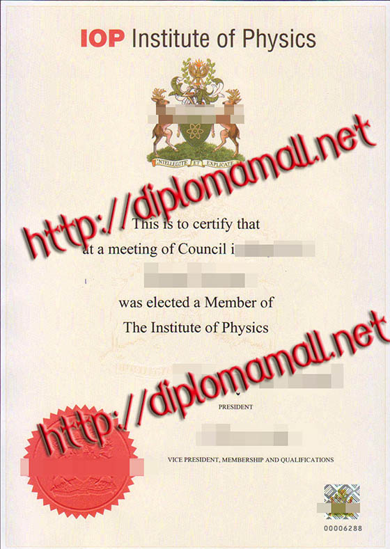 IOP Institute of Physcis certificate IOP Institute of Physcis certificate